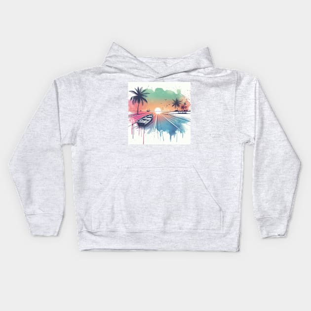 Tropical Seascape Kids Hoodie by JimDeFazioPhotography